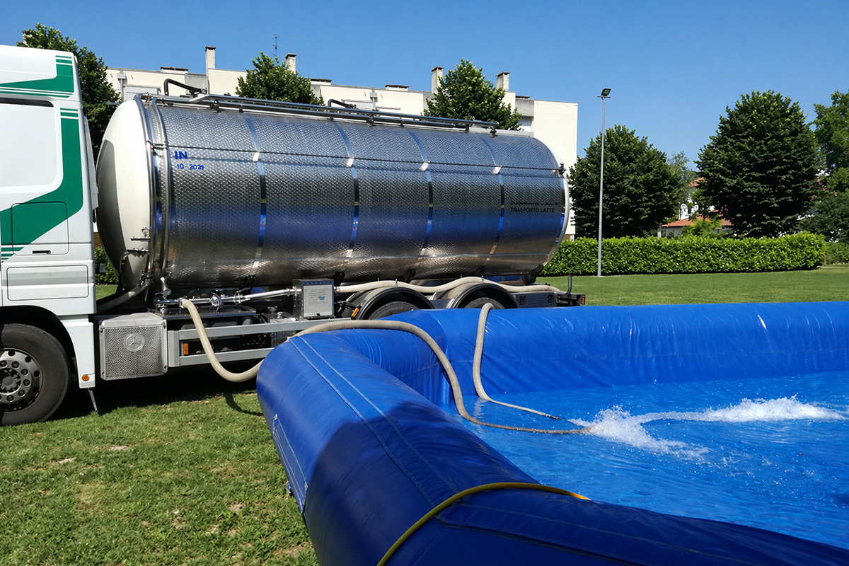Trasporto acqua per cantieri stradali - Autotrasporti Marangon Venezia