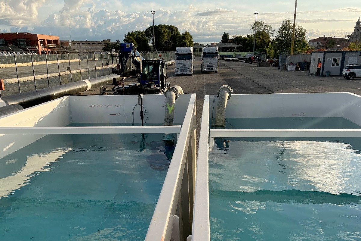 Trasporto acqua per cantieri stradali - Autotrasporti Marangon Venezia